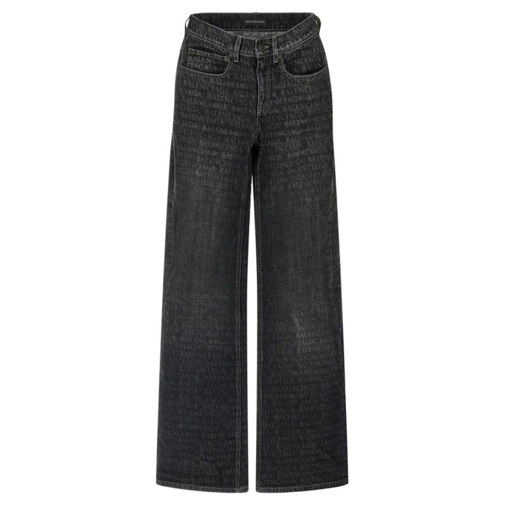 Balenciaga Black Cotton Flared Women's Jeans